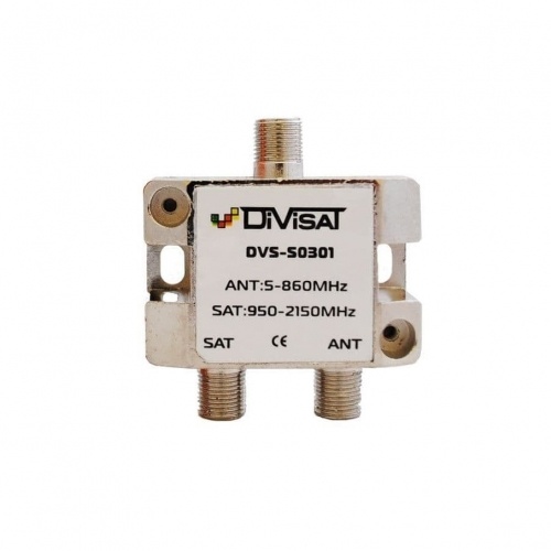 Элементы разводки DIVISAT DVS-S0301 Диплексор (сумматор-делитель) SAT+TV